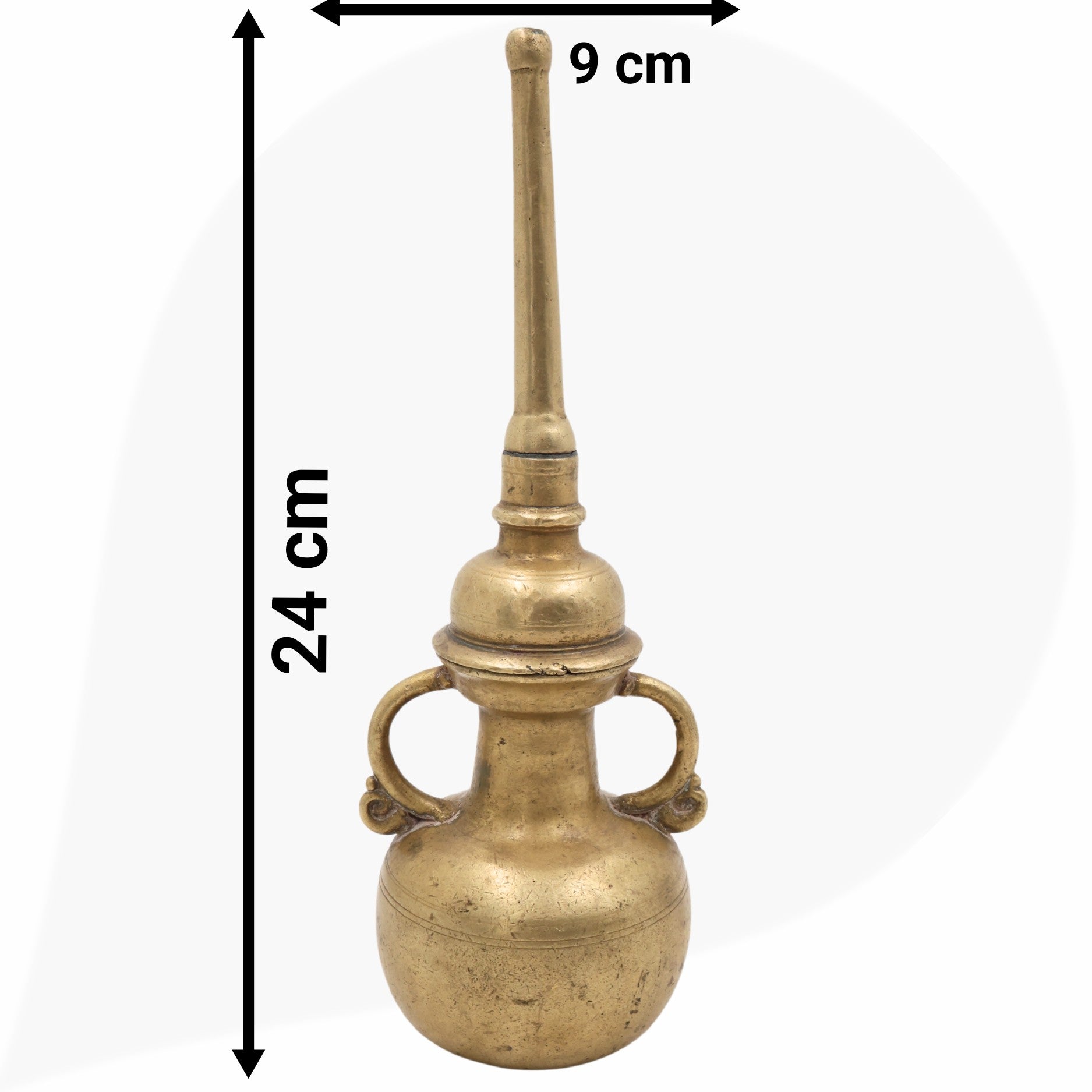 Brass Antique Oil Lamp, Handcrafted Diya, Kerala Nilavilakku, Temple Deepam, Vintage Brass Deepam, Ritual Pooja Lamp, Heritage Brass Diya,Black, 9.5 Inch, 1 Piece