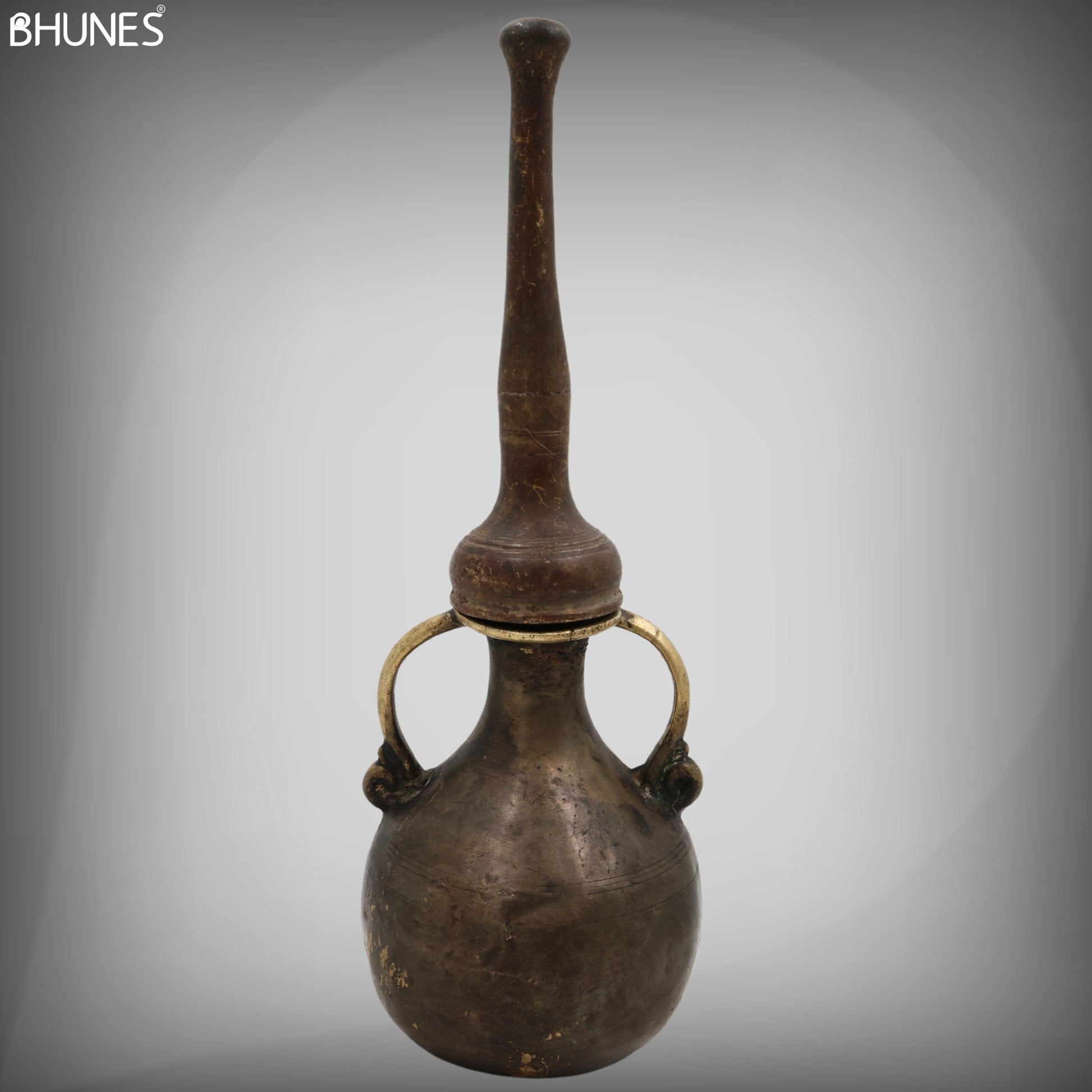 Brass Antique Oil Lamp, Traditional Diya, Kerala Nilavilakku, Pooja Deepam, Temple Lamp, Handcrafted Brass Deepam, Diya, Black, 11.5 Inch, 1 Piece
