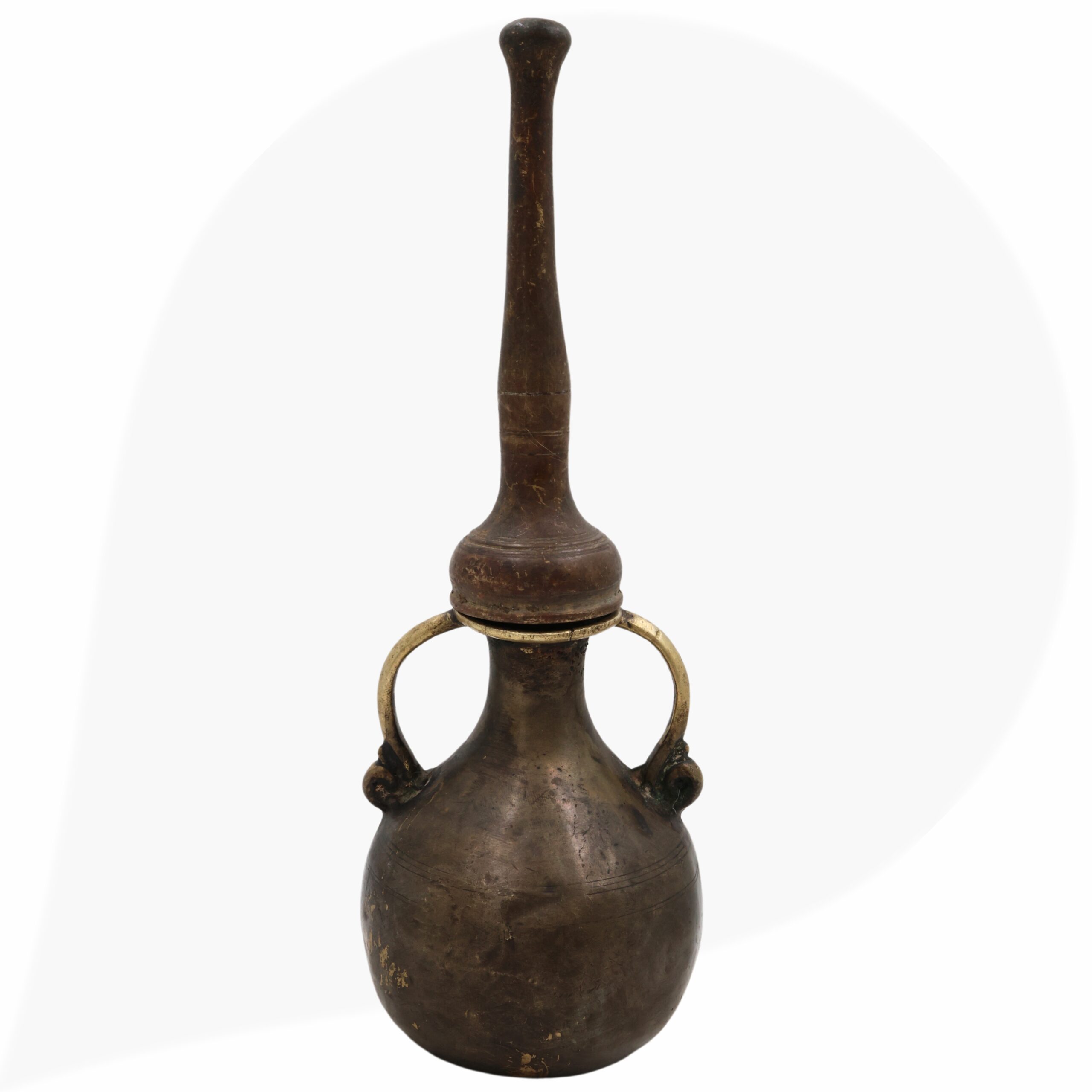 Brass Antique Oil Lamp, Traditional Diya, Kerala Nilavilakku, Pooja Deepam, Temple Lamp, Handcrafted Brass Deepam, Diya, Black, 11.5 Inch, 1 Piece