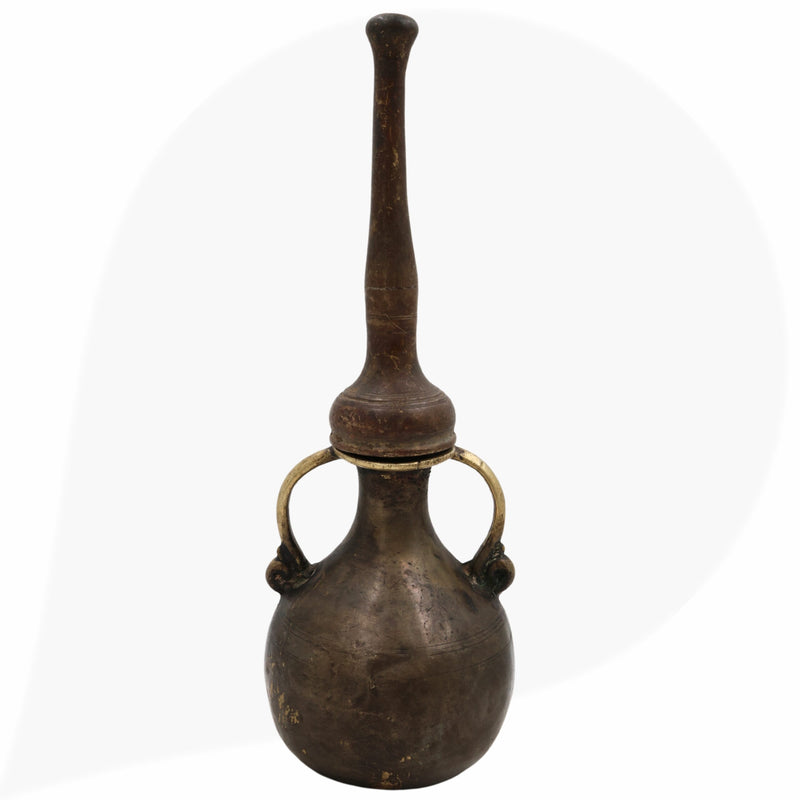 Brass Antique Oil Lamp, Traditional Diya, Kerala Nilavilakku, Pooja Deepam, Temple Lamp, Handcrafted Brass Deepam, Diya, Black, 11.5 Inch, 1 Piece