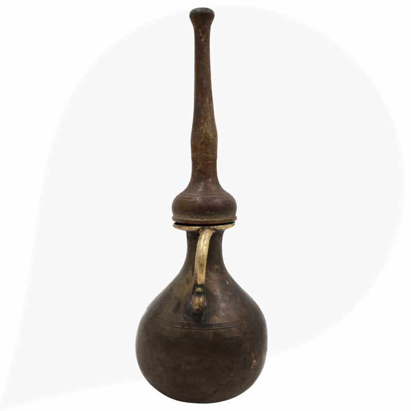Brass Antique Oil Lamp, Traditional Diya, Kerala Nilavilakku, Pooja Deepam, Temple Lamp, Handcrafted Brass Deepam, Diya, Black, 11.5 Inch, 1 Piece