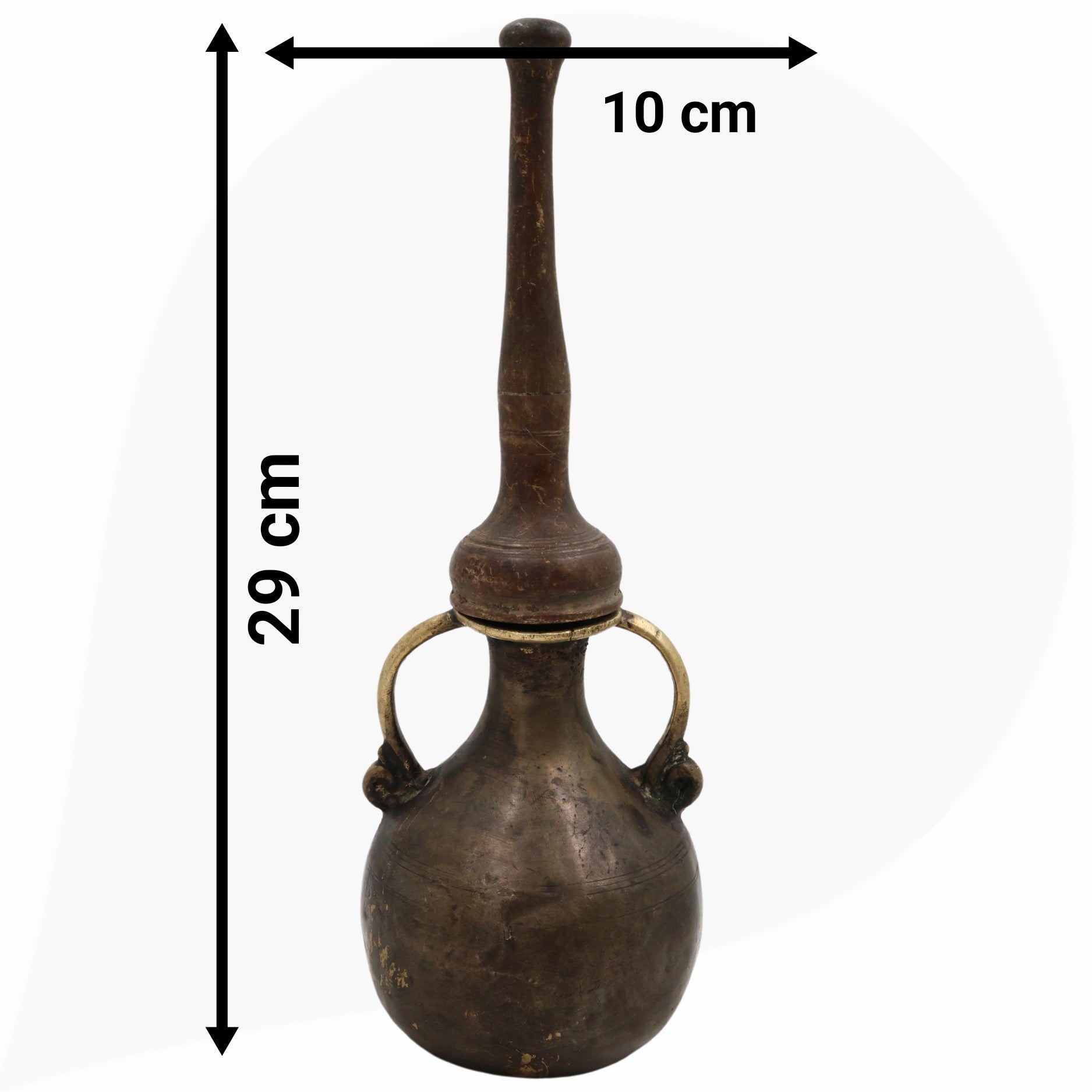 Brass Antique Oil Lamp, Traditional Diya, Kerala Nilavilakku, Pooja Deepam, Temple Lamp, Handcrafted Brass Deepam, Diya, Black, 11.5 Inch, 1 Piece