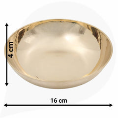 Kansa Bronze Bowl, Panchaloha Pooja Katori for Rituals, Ashtadhatu Decorative Idol, Traditional Indian Puja Bowl,Gold, 1.5 Inch, 1 Piece