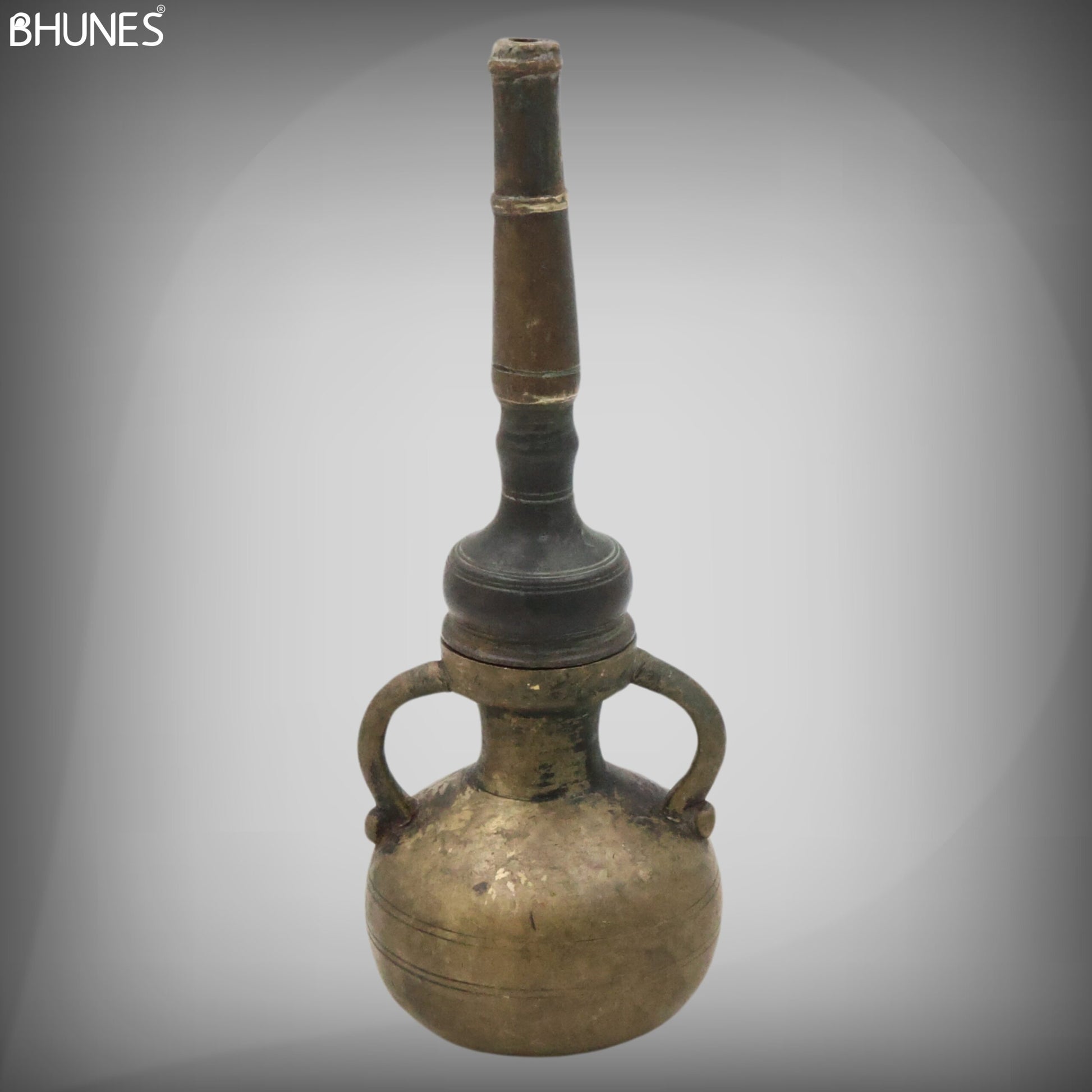 Brass Antique Oil Lamp Handcrafted Diya, Kerala Nilavilakku,Traditional Temple Deepam, Peetal / Pittal Heritage Indian Diya, Brown, 9 Inch, 1 Piece