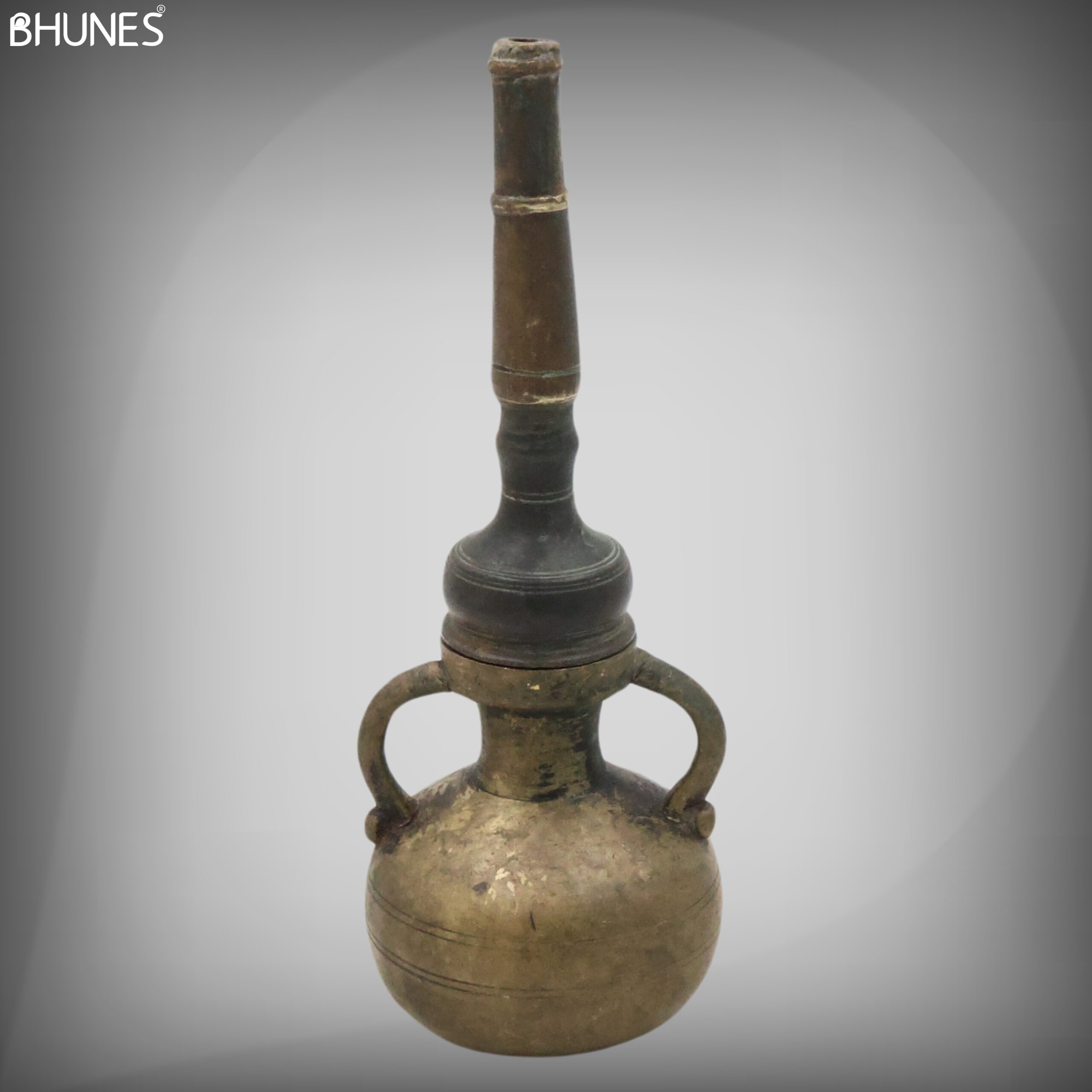 Brass Antique Oil Lamp Handcrafted Diya, Kerala Nilavilakku,Traditional Temple Deepam, Peetal / Pittal Heritage Indian Diya, Brown, 9 Inch, 1 Piece