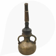 Brass Antique Oil Lamp Handcrafted Diya, Kerala Nilavilakku,Traditional Temple Deepam, Peetal / Pittal Heritage Indian Diya, Brown, 9 Inch, 1 Piece