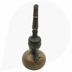 Brass Antique Oil Lamp Handcrafted Diya, Kerala Nilavilakku,Traditional Temple Deepam, Peetal / Pittal Heritage Indian Diya, Brown, 9 Inch, 1 Piece
