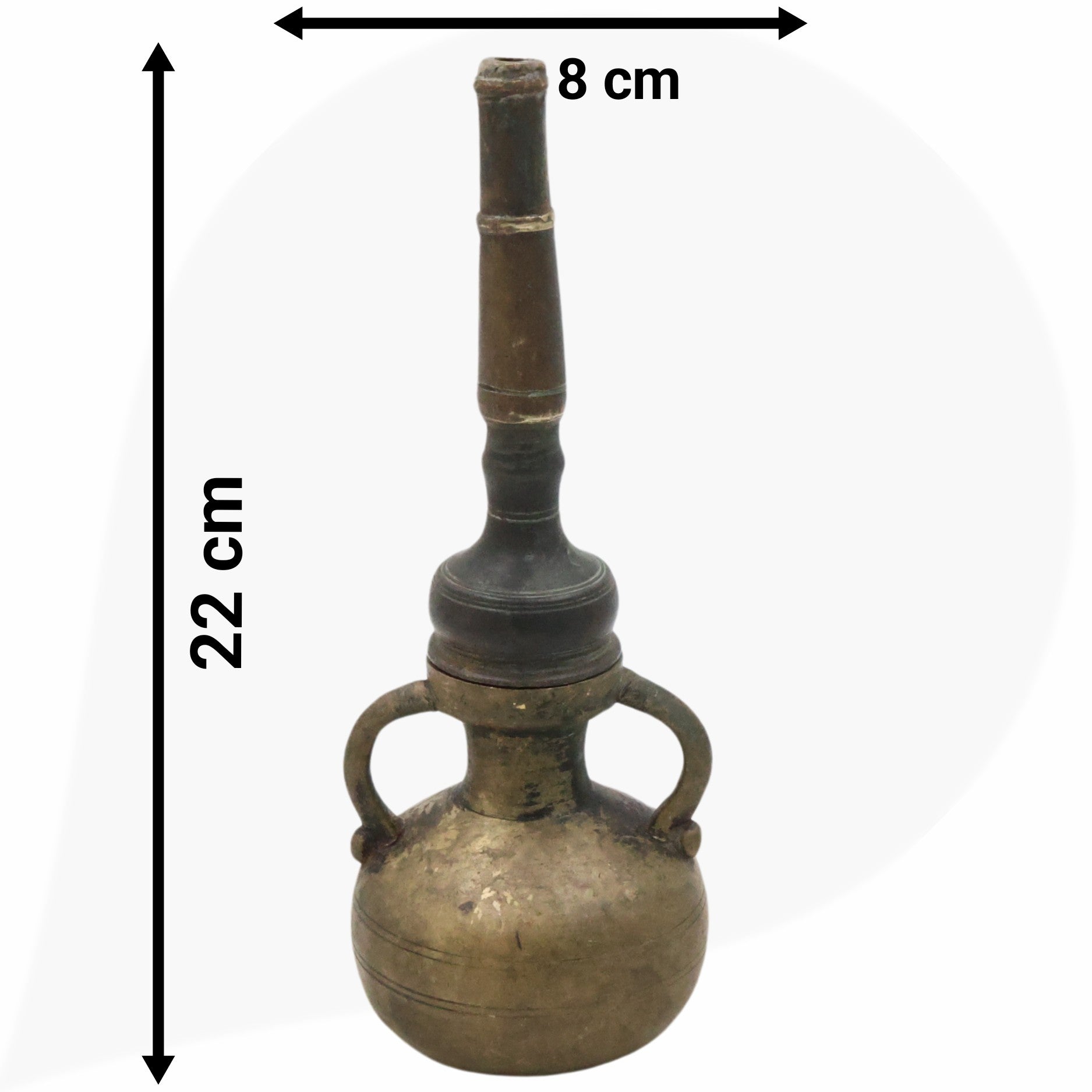 Brass Antique Oil Lamp Handcrafted Diya, Kerala Nilavilakku,Traditional Temple Deepam, Peetal / Pittal Heritage Indian Diya, Brown, 9 Inch, 1 Piece