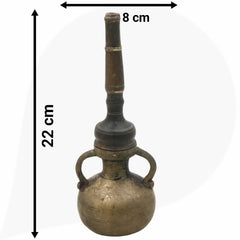 Brass Antique Oil Lamp Handcrafted Diya, Kerala Nilavilakku,Traditional Temple Deepam, Peetal / Pittal Heritage Indian Diya, Brown, 9 Inch, 1 Piece