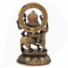 Brass Durga Idol – Mahishasura Mardini | Peetal Maa Durga Murti for Pooja Room, Navratri, Home Temple & Gifting,Gold, 8 Inch, 1 Piece