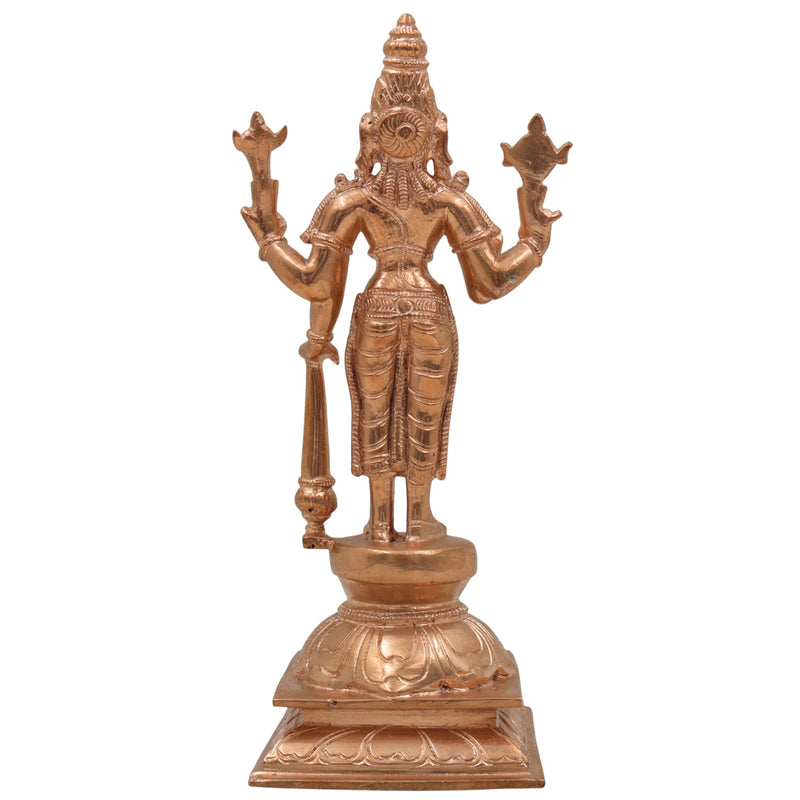 Handcrafted Panchaloha Bronze Vishnu Idol – Traditional Wax Cast Vishnu Murti, Narayana Statue for Temple & Home Pooja,Gold, 5 Inch, 1 Piece