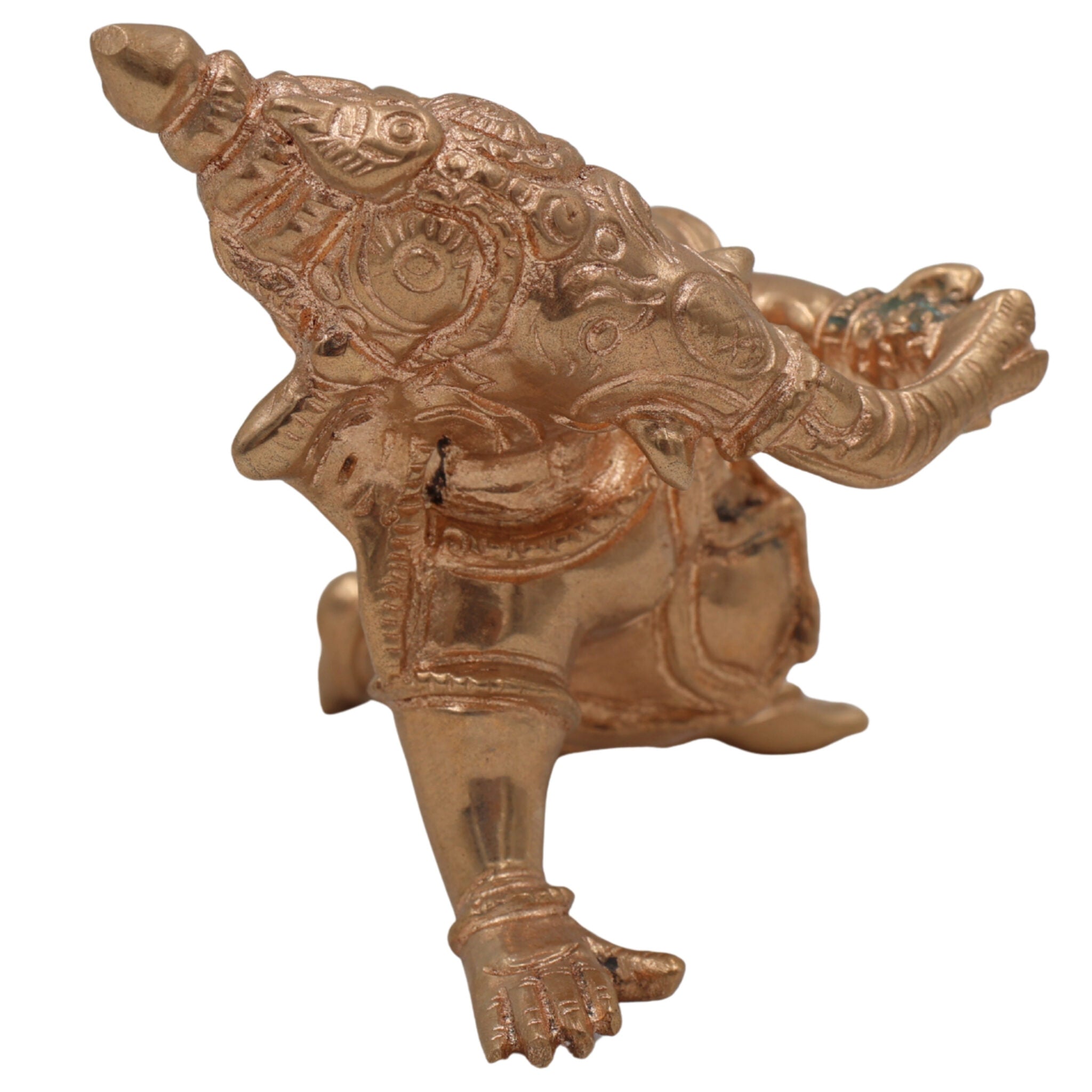 Handcrafted Bronze Baby Ganesha Idol, Bal Ganesh Murti in Panchaloha, Bala Vinayaka, Vatu Ganapati, Shishu Ganesha for Pooja & Gifting,Brown, 3 Inch, 1 Piece