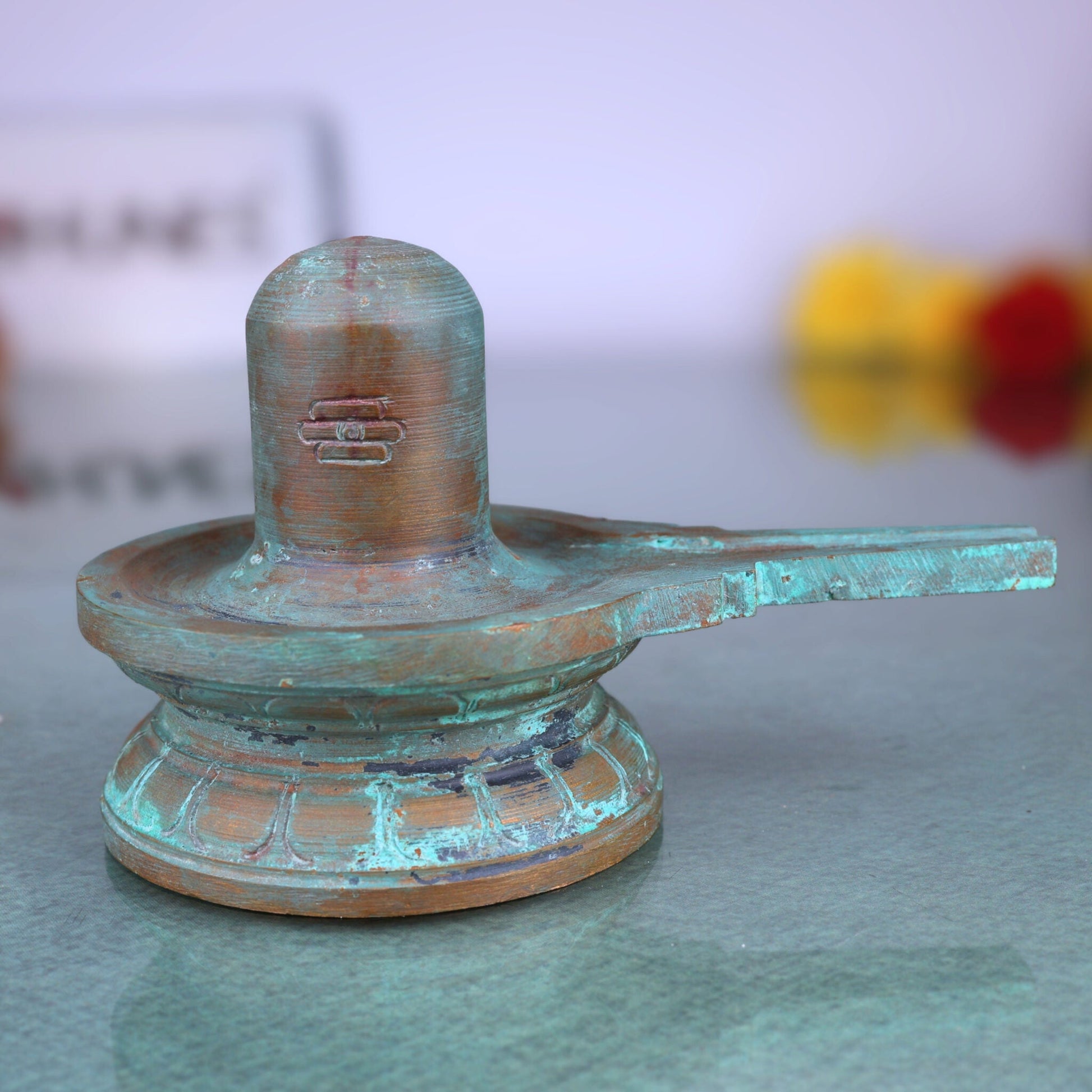 Handcrafted Bronze Panchaloha Shiva Lingam Idol | Authentic Shivling, Mahalingam, Jyotirlingam for Home & Temple Decor,Brown, 3 Inch, 1 Piece