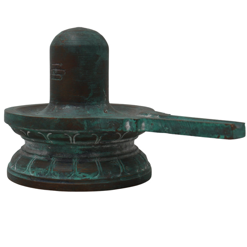 Handcrafted Bronze Panchaloha Shiva Lingam Idol | Authentic Shivling, Mahalingam, Jyotirlingam for Home & Temple Decor,Brown, 3 Inch, 1 Piece