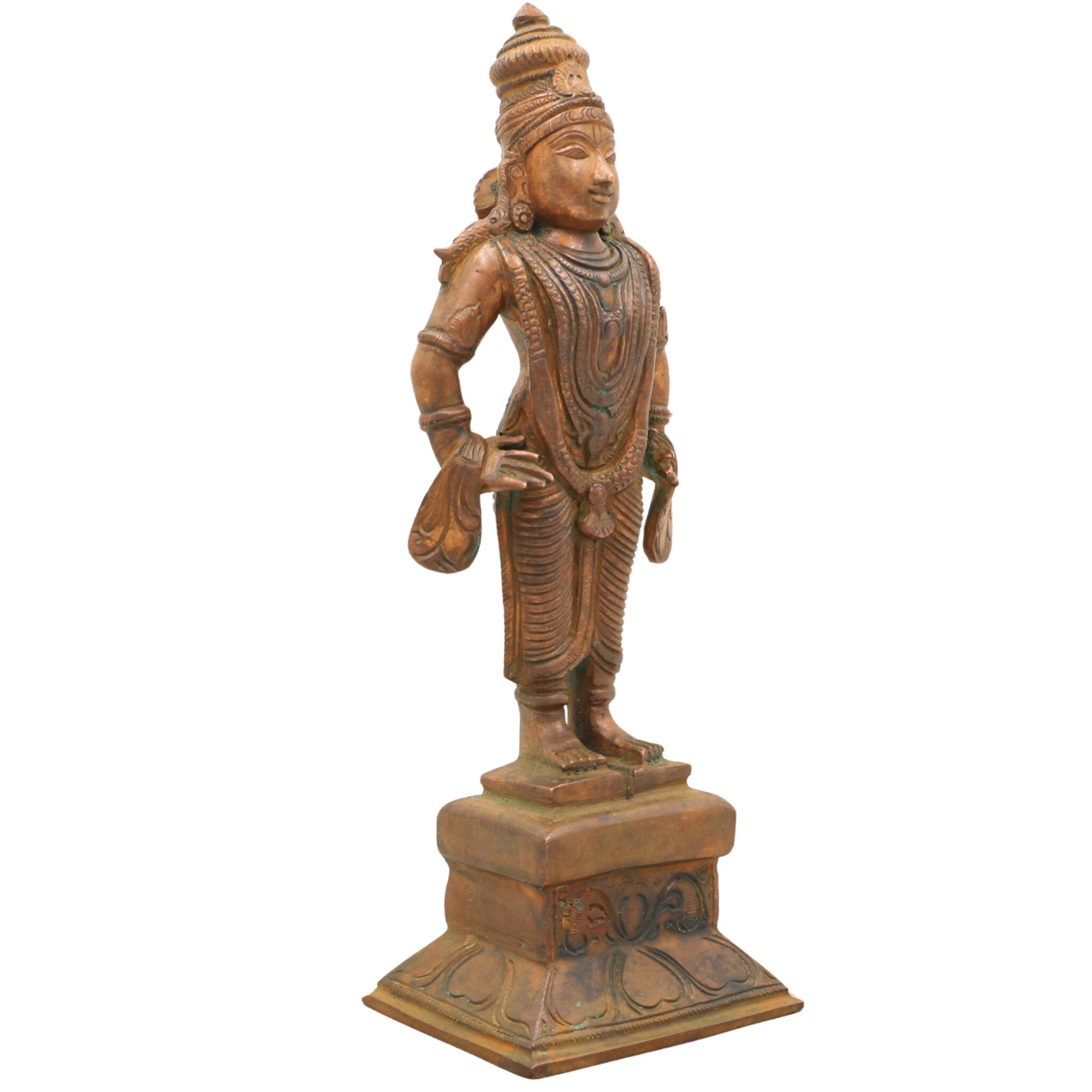 Handmade Bronze Panchaloha Vittala Idol | Vithoba Panduranga Vitthala Statue for Temple & Home Pooja,Brown, 10 Inch, 1 Piece