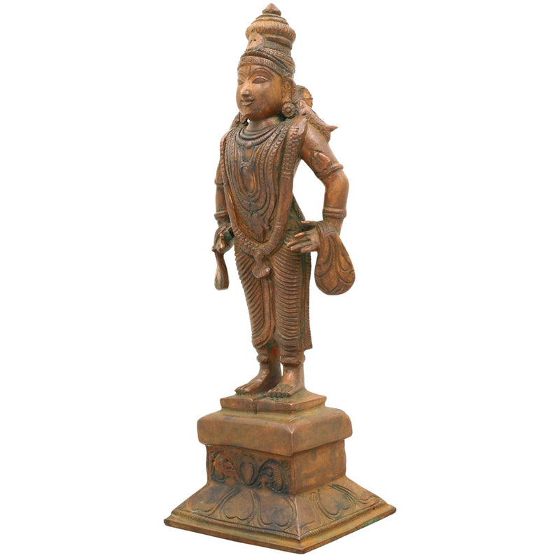 Handmade Bronze Panchaloha Vittala Idol | Vithoba Panduranga Vitthala Statue for Temple & Home Pooja,Brown, 10 Inch, 1 Piece