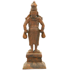Handmade Bronze Panchaloha Vittala Idol | Vithoba Panduranga Vitthala Statue for Temple & Home Pooja,Brown, 10 Inch, 1 Piece