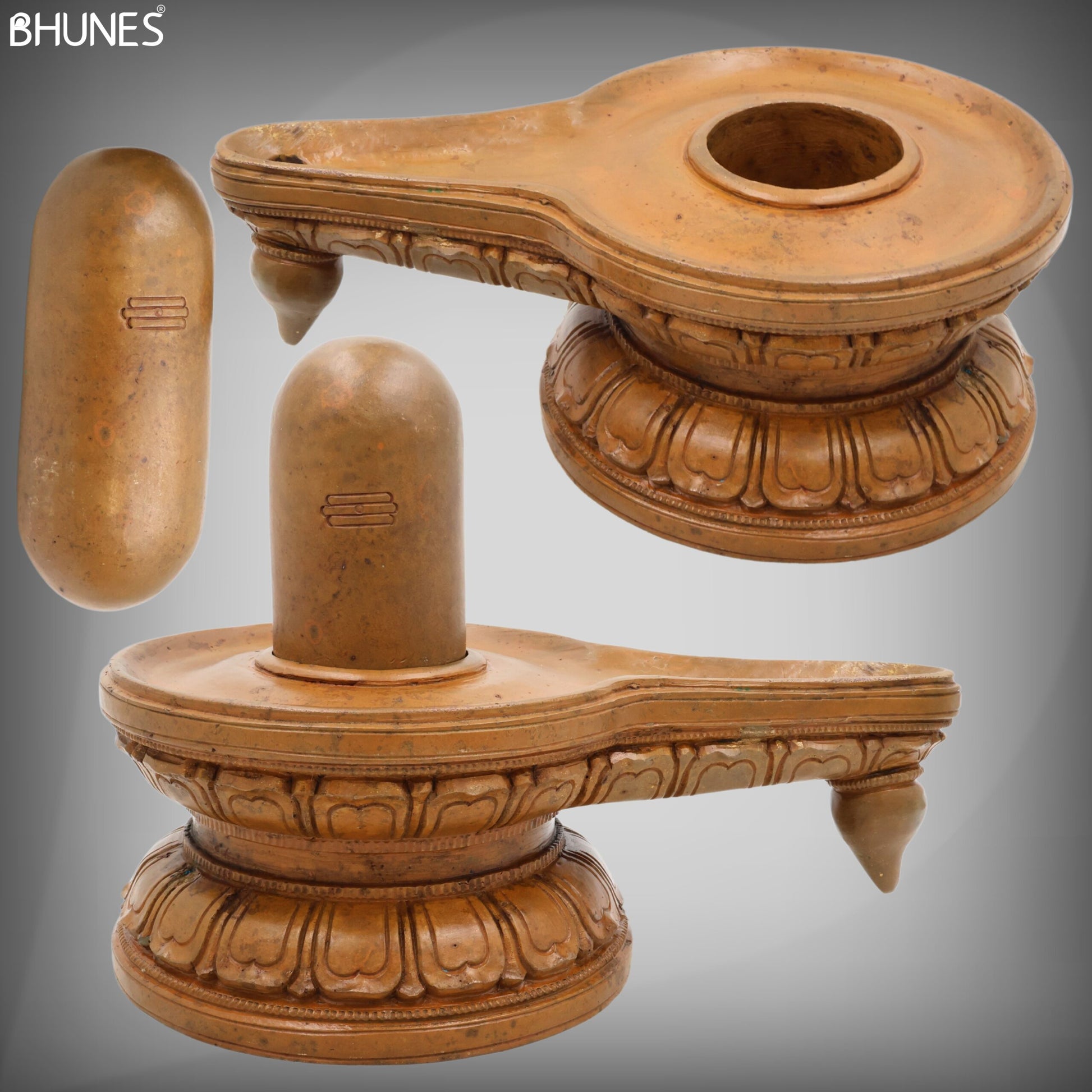 Handmade Bronze Shiva Lingam Idol | Panchaloha Shivalinga Statue | Traditional Shivlingam for Home, Temple & Puja Decor,Brown, 7 Inch, 1 Piece