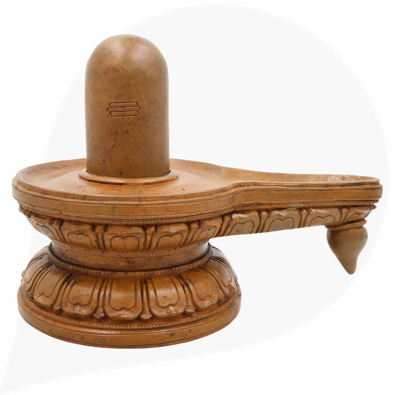 Handmade Bronze Shiva Lingam Idol | Panchaloha Shivalinga Statue | Traditional Shivlingam for Home, Temple & Puja Decor,Brown, 7 Inch, 1 Piece