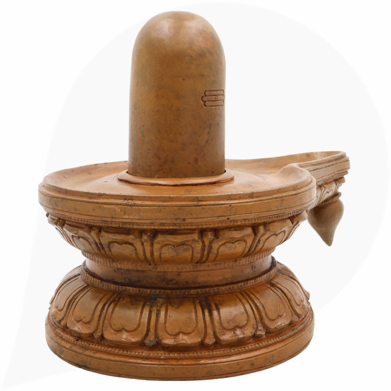 Handmade Bronze Shiva Lingam Idol | Panchaloha Shivalinga Statue | Traditional Shivlingam for Home, Temple & Puja Decor,Brown, 7 Inch, 1 Piece