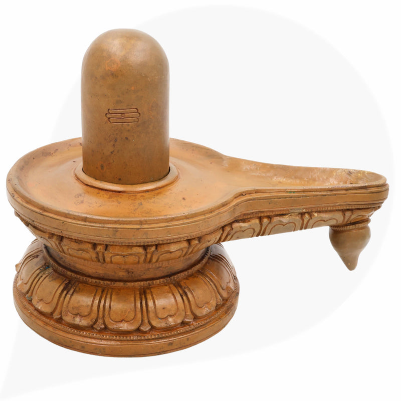 Handmade Bronze Shiva Lingam Idol | Panchaloha Shivalinga Statue | Traditional Shivlingam for Home, Temple & Puja Decor,Brown, 7 Inch, 1 Piece