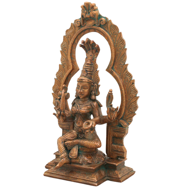 Handcrafted Bronze Mariamman Idol | Panchaloha Mariamma Murti | Traditional South Indian Goddess Statue for Home & Temple,Brown, 8 Inch, 1 Piece
