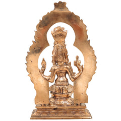 Handcrafted Bronze Mariamman Idol | Panchaloha Samayapuram Karumari Amman | South Indian Grama Devata Sculpture for Temple & Home,Brown, 8 Inch, 1 Piece