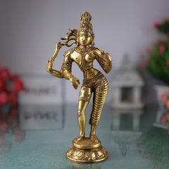 Brass Ardhanarishwar Idol – Divine Lord Shiva & Parvati Statue, Perfect Home & Temple Decor, 9 Inch, 1 Piece