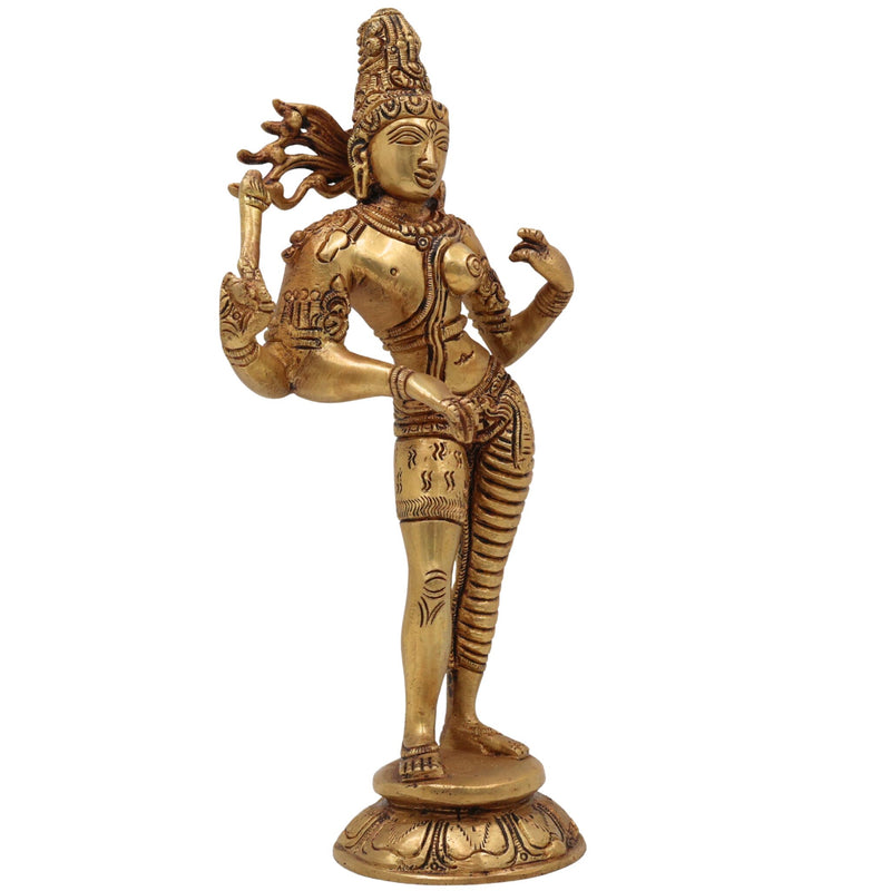 Brass Ardhanarishwar Idol – Divine Lord Shiva & Parvati Statue, Perfect Home & Temple Decor, 9 Inch, 1 Piece