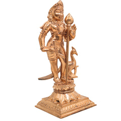 Bronze Bala Murugan, Swaminatha Silai, Karthikeya Bhagawan, Subramanya, Kumara, Mahasena, Shanmukha, Subrahmanya Murti, Lord Murugan Idol, Guhan, Kartikeya Statue, Skanda Sculpture, Gold, 7 Inch, 1 Piece