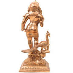 Bronze Bala Murugan, Swaminatha Silai, Karthikeya Bhagawan, Subramanya, Kumara, Mahasena, Shanmukha, Subrahmanya Murti, Lord Murugan Idol, Guhan, Kartikeya Statue, Skanda Sculpture, Gold, 7 Inch, 1 Piece