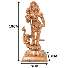Bronze Bala Murugan, Swaminatha Silai, Karthikeya Bhagawan, Subramanya, Kumara, Mahasena, Shanmukha, Subrahmanya Murti, Lord Murugan Idol, Guhan, Kartikeya Statue, Skanda Sculpture, Gold, 7 Inch, 1 Piece