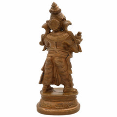 Bronze Ganesha Idol, Standing Handmade Ganapati Statue, Panchadhatu Ganpati Murti, Panchaloha Vinayaka Sculpture, Handmade Ganesh Vigraha, Divine Gajanana, Brown, 6 Inch, 1 Piece