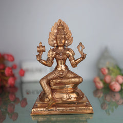 Handcrafted Panchaloha Mariamman Idol – Bronze Grama Devata | Samayapuram Karumari Amman | South Indian Kuladeivam Statue for Temple & Home Decor, Gold, 10.5 Inch, 1 Piece