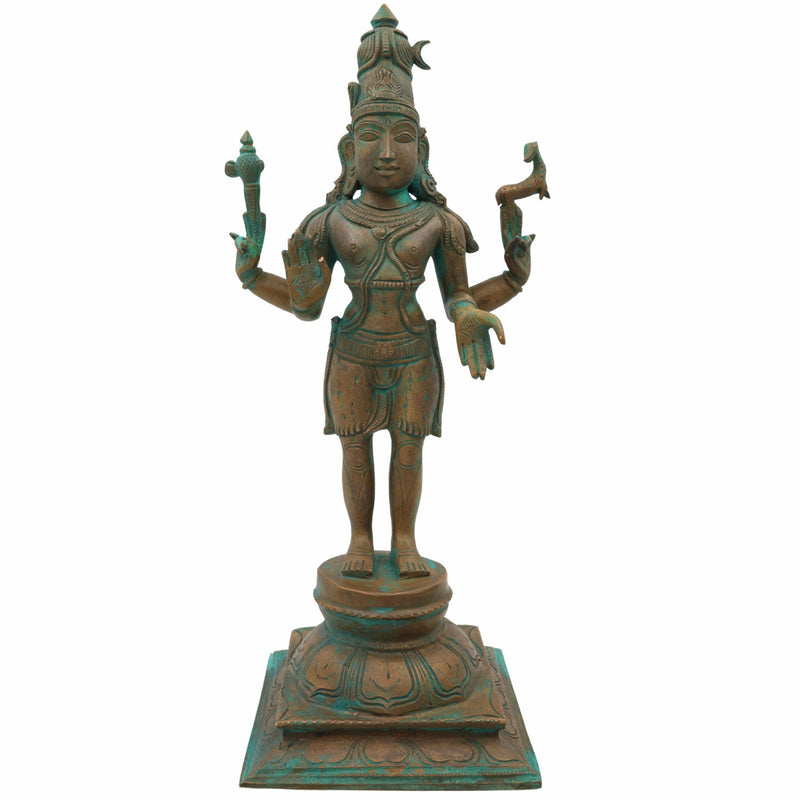 Handmade Panchaloha Bronze Shiva Idol | Mahadev Murti | Nataraja, Bholenath, Rudra Statue for Home, Temple & Spiritual Decor          Ask ChatGPT,Brown, 13 Inch, 1 Piece