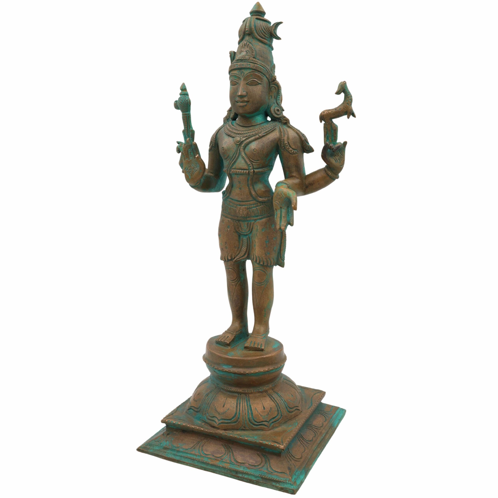 Handmade Panchaloha Bronze Shiva Idol | Mahadev Murti | Nataraja, Bholenath, Rudra Statue for Home, Temple & Spiritual Decor          Ask ChatGPT,Brown, 13 Inch, 1 Piece