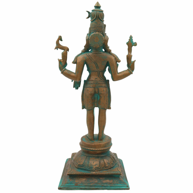 Handmade Panchaloha Bronze Shiva Idol | Mahadev Murti | Nataraja, Bholenath, Rudra Statue for Home, Temple & Spiritual Decor          Ask ChatGPT,Brown, 13 Inch, 1 Piece