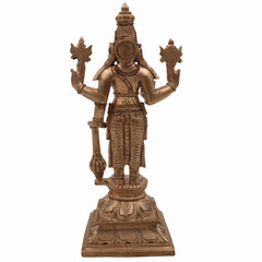 Handcrafted Panchaloha Bronze Vishnu Idol | Narayana Murti | Govinda, Madhava, Hari Statue | Traditional Wax Casting | 16cm,Gold, 6.5 Inch, 1 Piece