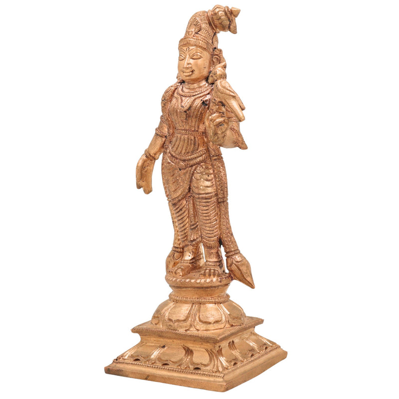 Handcrafted Panchaloha Meenakshi Amman Idol – Madurai Meenakshi Devi | Bronze Meenatchi Parvati Statue | Chola Art South Indian Goddess Sculpture,Gold, 6.5 Inch, 1 Piece