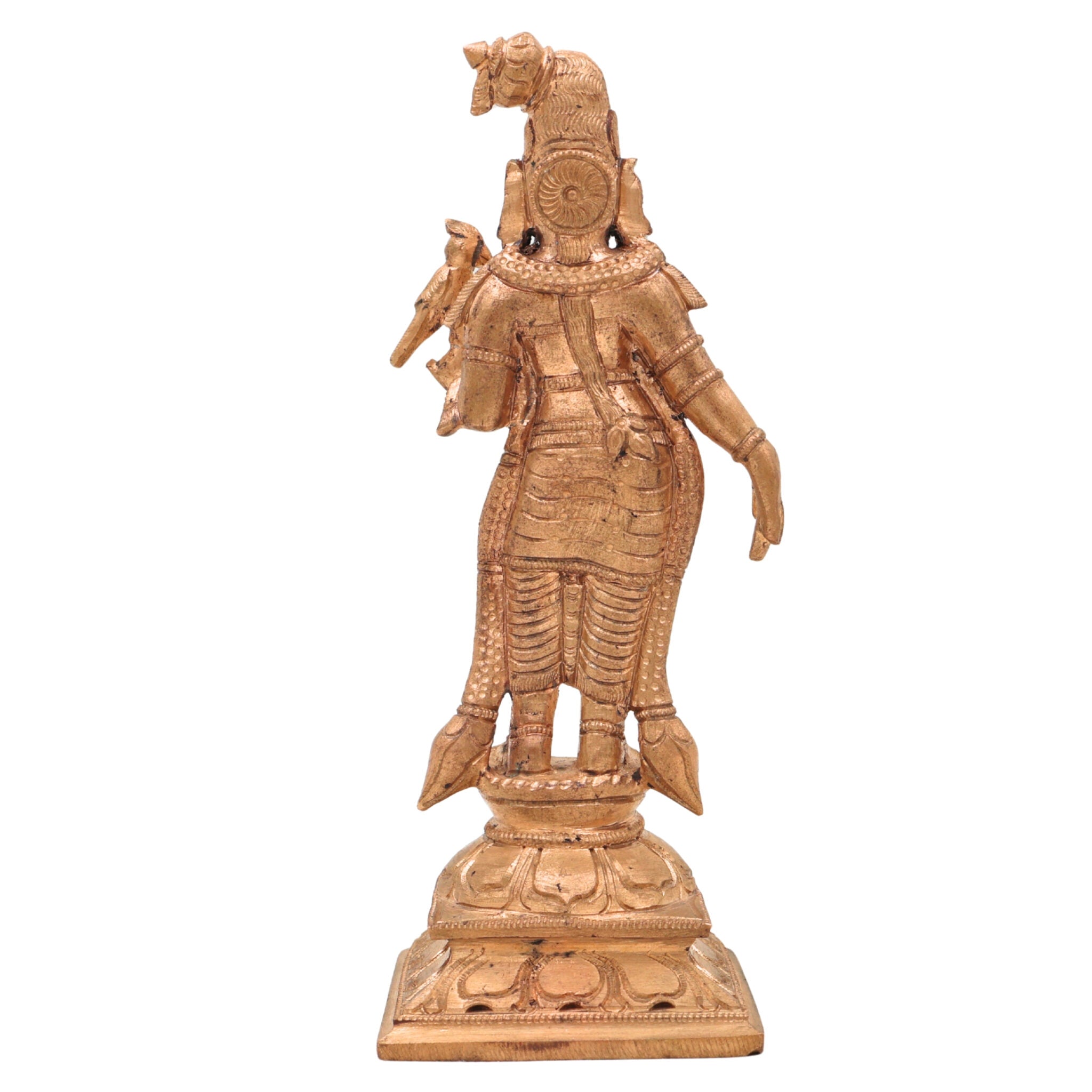 Handcrafted Panchaloha Meenakshi Amman Idol – Madurai Meenakshi Devi | Bronze Meenatchi Parvati Statue | Chola Art South Indian Goddess Sculpture,Gold, 6.5 Inch, 1 Piece