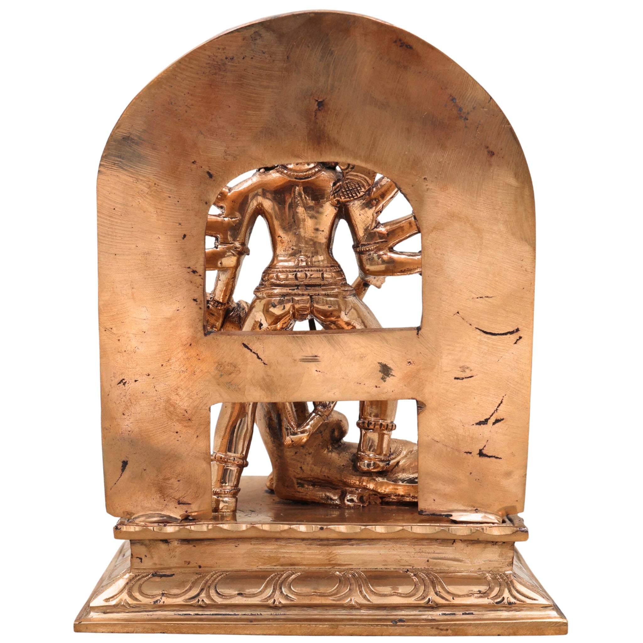 Handcrafted Bronze Mahishasura Mardini Durga Chamundeshwari Idol – Panchaloha Chola Art Goddess Shakti Devi Statue for Home Temple & Gifting,Gold, 6.5 Inch, 1 Piece