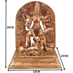 Handcrafted Bronze Mahishasura Mardini Durga Chamundeshwari Idol – Panchaloha Chola Art Goddess Shakti Devi Statue for Home Temple & Gifting,Gold, 6.5 Inch, 1 Piece