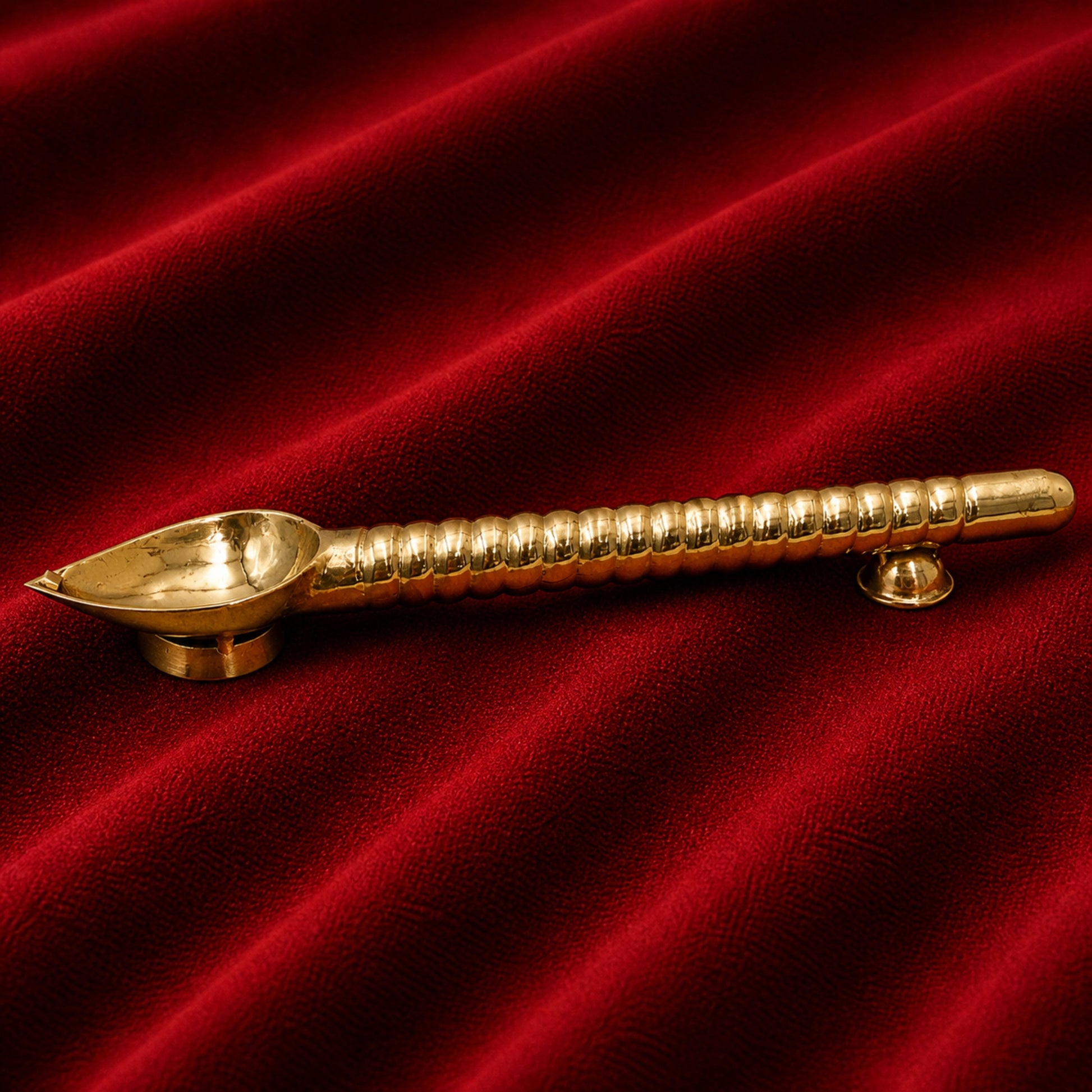 Brass Havan Spoon Sruva Darvi Homam Ladle for Homa Yagna Yagya Agnihotra Pooja Ritual Samagri Vedic Karmakanda Panchapatra Udharini Achamani Peetal Pital Pittalai Hittale Vengalam Kansya 40 cm, Gold, 16 Inch, 1 Piece
