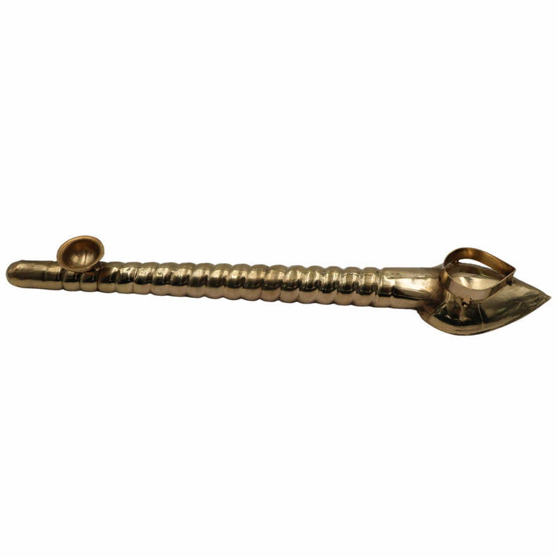 Brass Havan Spoon Sruva Darvi Homam Ladle for Homa Yagna Yagya Agnihotra Pooja Ritual Samagri Vedic Karmakanda Panchapatra Udharini Achamani Peetal Pital Pittalai Hittale Vengalam Kansya 40 cm, Gold, 16 Inch, 1 Piece