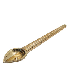 Brass Handcrafted Havan Spoon, Traditional Achamani Sruk for Yajna, Homa, and Pooja Rituals, Gold, 1 Inch, 1 Piece