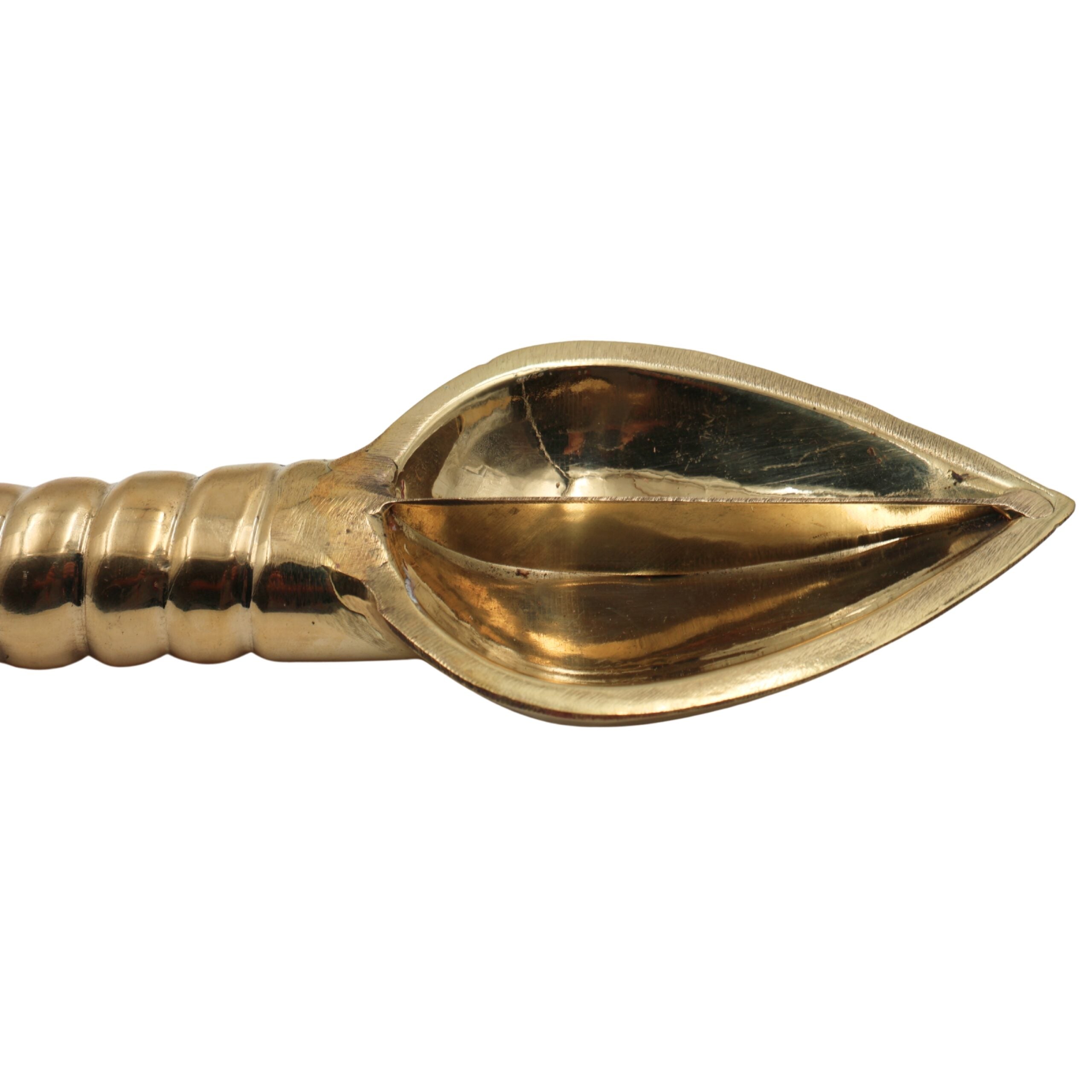 Brass Handcrafted Havan Spoon, Traditional Achamani Sruk for Yajna, Homa, and Pooja Rituals, Gold, 1 Inch, 1 Piece
