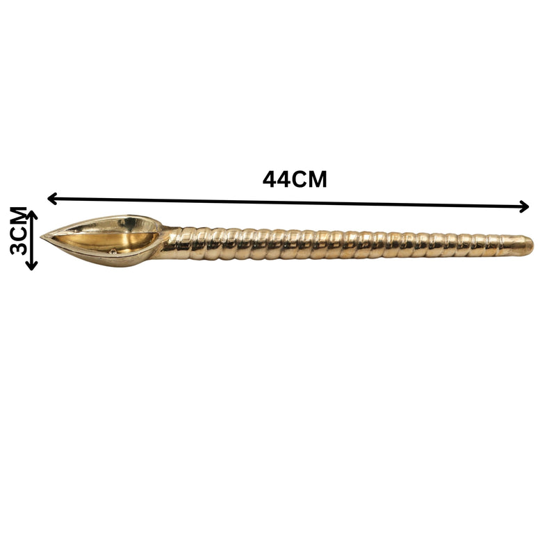 Brass Handcrafted Havan Spoon, Traditional Achamani Sruk for Yajna, Homa, and Pooja Rituals, Gold, 1 Inch, 1 Piece