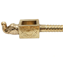 Brass Handcrafted Yagna Spoon with Elephant Face, Traditional Havan Achamani, Sruk for Homam, Pooja & Fire Rituals, Gold, 3 Inch, 1 Piece