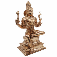 Handmade Bronze Panchaloha Lord Shiva Idol, Mahadeva Maheshwara Shankara Nataraja Rudra Bholenath Statue for Home, Temple & Puja,Gold, 16 Inch, 1 Piece