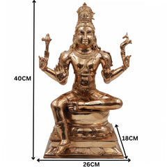Handmade Bronze Panchaloha Lord Shiva Idol, Mahadeva Maheshwara Shankara Nataraja Rudra Bholenath Statue for Home, Temple & Puja,Gold, 16 Inch, 1 Piece